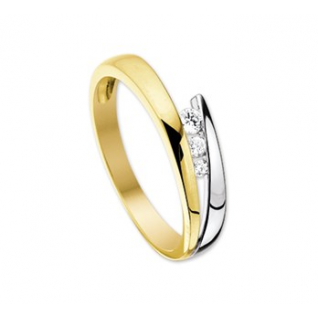 HC Ring, 14krt.goud met zirconia (maat 17,5) - 16285