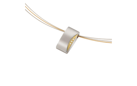 Boccia Hanger, titanium/bicolour  model 0793-04 met diamant 0,015ct. (excl. collier) - 17503