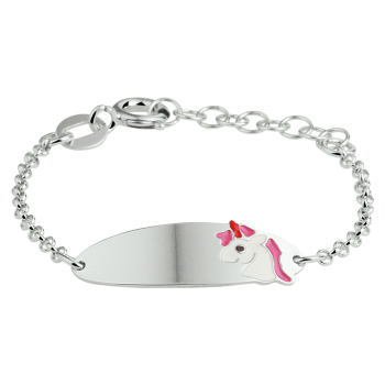 Graveerarmband zilver met eenhoorn (lengte: 13-15cm.) - 18572