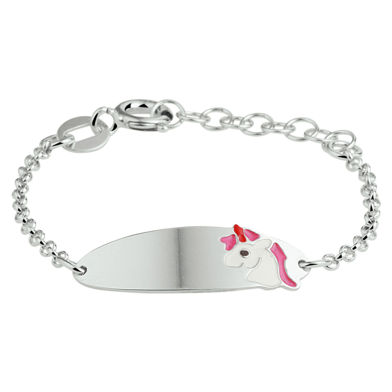 Graveerarmband zilver met eenhoorn (lengte: 13-15cm.) - 18572