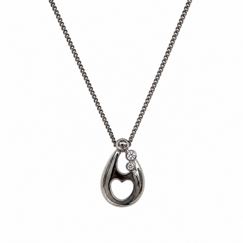 Hanger, zilver met zirconia ouder met 2 kinderen (1,7mm.) excl.collier - 18446 Hanger, zilver met zirconia ouder met 2 kinderen (1,7mm.) excl.collier - 18446