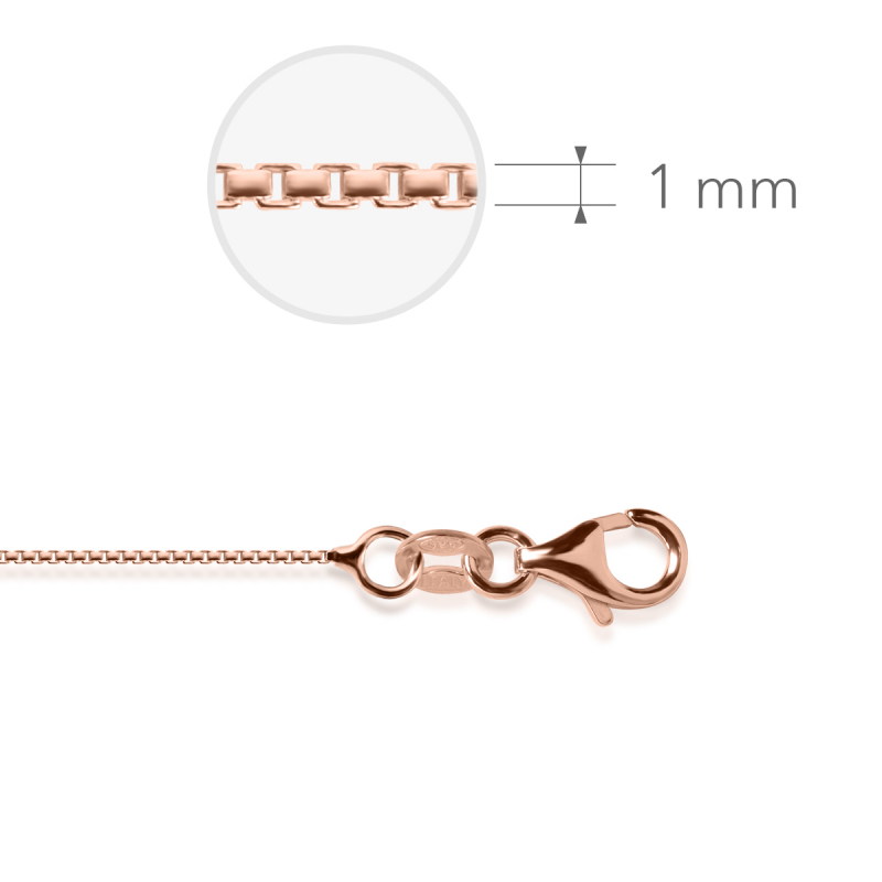 HC Collier, zilver rosé-verguld venetiaans (lengte: 45cm.- dikte 1mm.) - 17759