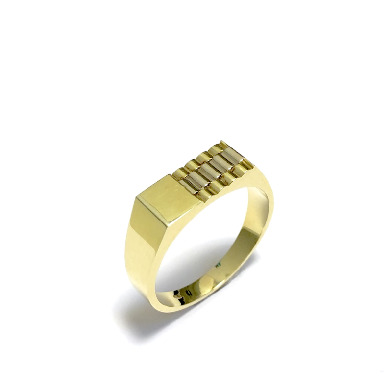 Herenring, 14krt. bicolor goud (maat20.25) - 18028