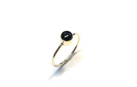 Eclat Ring, 14krt.goud met onyx 5mm. (maat 16,5) - 18176