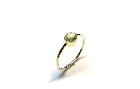 Eclat Ring, 14krt.goud met peridoot 5mm. (maat 16) - 18177