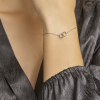 Armband, zilver gerhodineerd met 2 draadringetjes (16-19cm.) - 18229