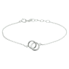 Armband, zilver gerhodineerd met 2 draadringetjes (16-19cm.) - 18229