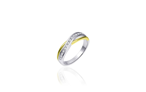 HC Ring, zilver/verguld met zirconia (maat52) - 18236