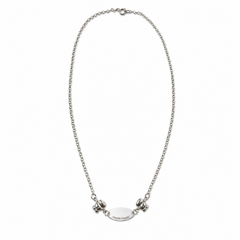 Collier, Forever Friends  zilver jasseron met graveerplaatje (lengte: 41cm.) - 18346