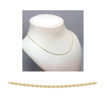 Collier, 14krt.goud ankerschakel 1mm. (lengte verstelbaar: 41-45cm.) - 18580