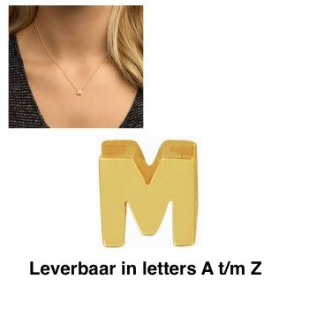 Hanger 14krt.goud schuifletter M (4x5,5mm.) excl.collier - 18622 Hanger 14krt.goud schuifletter M (4x5,5mm.) excl.collier - 18622
