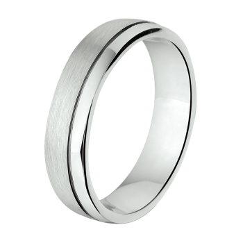 Amorio Ring, zilver gerhodineerd breedte 5mm. (maat 20) GLADDE RING - 16377