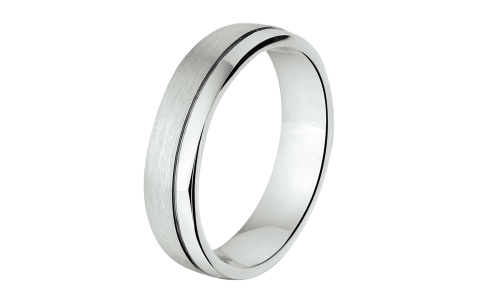 Amorio Ring, zilver gerhodineerd breedte 5mm. (maat 20) GLADDE RING - 16377