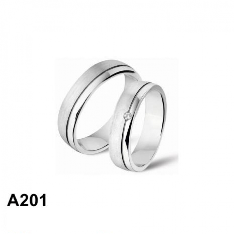 Amorio Ring, zilver gerhodineerd breedte 5mm. (maat 20) GLADDE RING - 16377