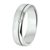 Amorio Ring, zilver gerhodineerd breedte 5mm. (maat 17,5)  RING MET ZIRCONIA - 16381