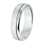 Amorio Ring, zilver gerhodineerd breedte 5mm. (maat 17,5)  RING MET ZIRCONIA - 16381