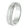 Amorio Ring, zilver gerhodineerd (breedte 5mm. (maat 17,5) RING MET ZIRCONIA - 16386