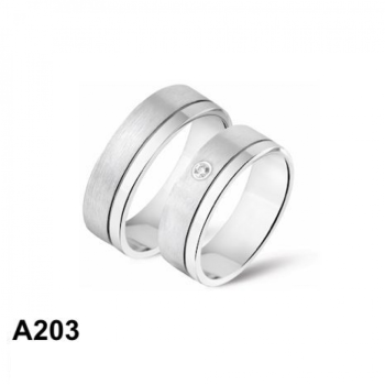 Amorio Ring, zilver gerhodineerd breedte 6mm. (maat 20)  GLADDE RING - 16387