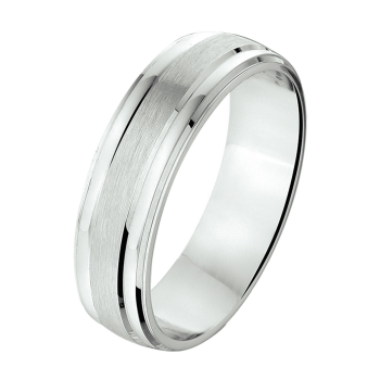 Amorio Ring, zilver gerhodineerd breedte 6mm. (maat 20)  GLADDE RING - 16389