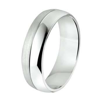 Amorio Ring, zilver gerhodineerd breedte 6mm. (maat 20)  GLADDE RING - 16391