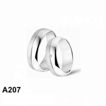 Amorio Ring, zilver gerhodineerd breedte 6mm. (maat 20)  GLADDE RING - 16391