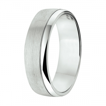 Amorio Ring, zilver gerhodineerd breedte 6mm. (maat 20) GLADDE RING - 16393