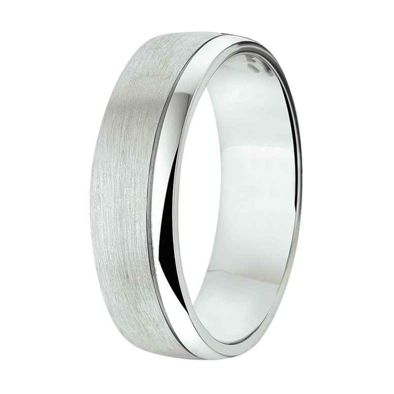 Amorio Ring, zilver gerhodineerd breedte 6mm. (maat 20) GLADDE RING - 16393 Amorio Ring, zilver gerhodineerd breedte 6mm. (maat 20) GLADDE RING - 16393