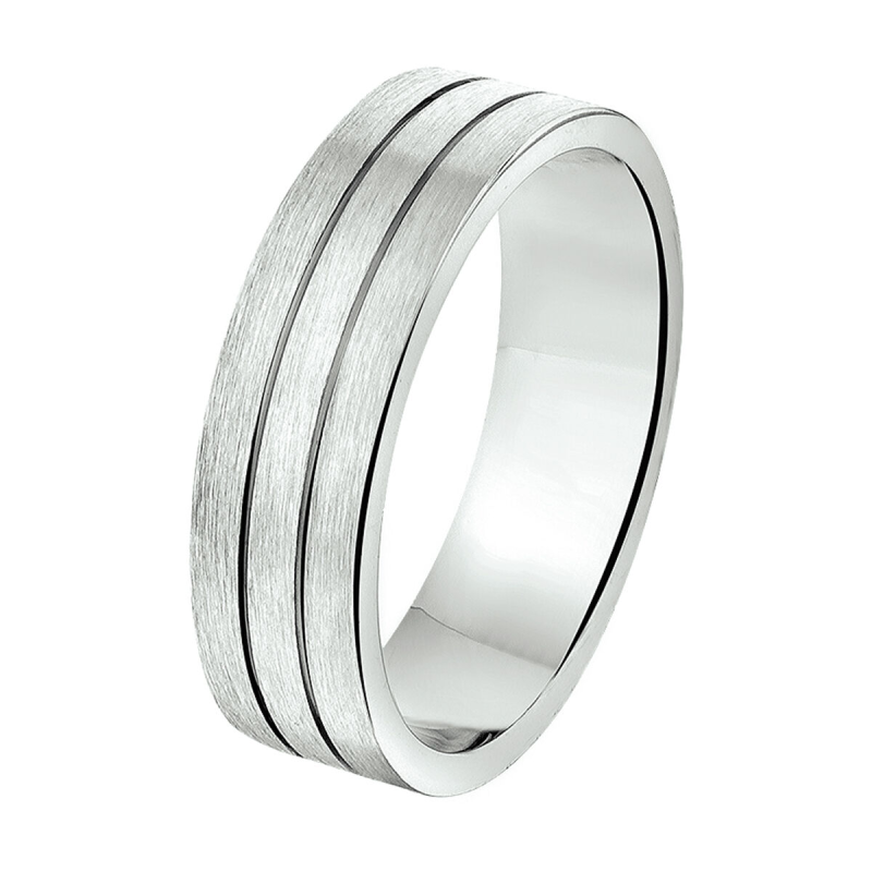 Amorio Ring, zilver gerhodineerd breedte 6mm. (maat 20) GLADDE RING - 16395 Amorio Ring, zilver gerhodineerd breedte 6mm. (maat 20) GLADDE RING - 16395