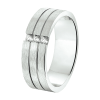 Amorio Ring, zilver gerhodineerd breedte 6mm. (maat 17,5) RING MET ZIRCONIA - 16396