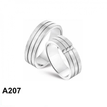 Amorio Ring, zilver gerhodineerd breedte 6mm. (maat 17,5) RING MET ZIRCONIA - 16396