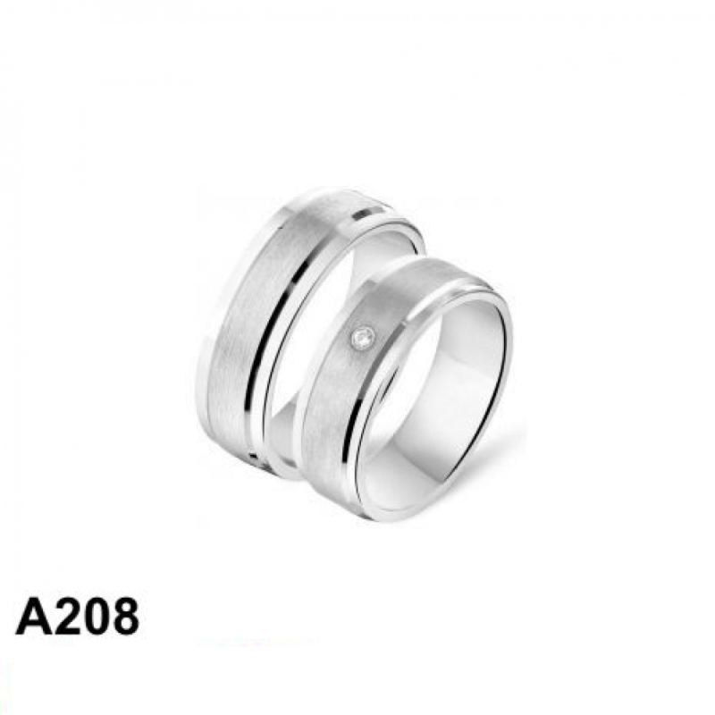 Amorio Ring, zilver gerhodineerd breedte 6.5mm. (maat 17,5) RING MET ZIRCONIA - 16399