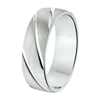 Amorio Ring, zilver gerhodineerd breedte 6.5mm. (maat 20) GLADDE RING - 16400