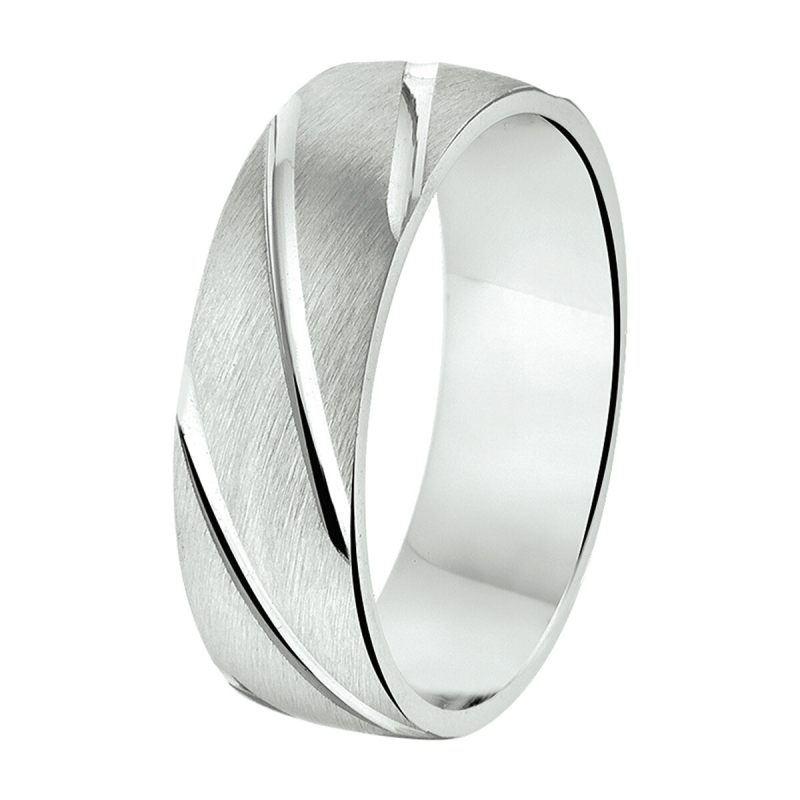 Amorio Ring, zilver gerhodineerd breedte 6.5mm. (maat 20) GLADDE RING - 16400 Amorio Ring, zilver gerhodineerd breedte 6.5mm. (maat 20) GLADDE RING - 16400