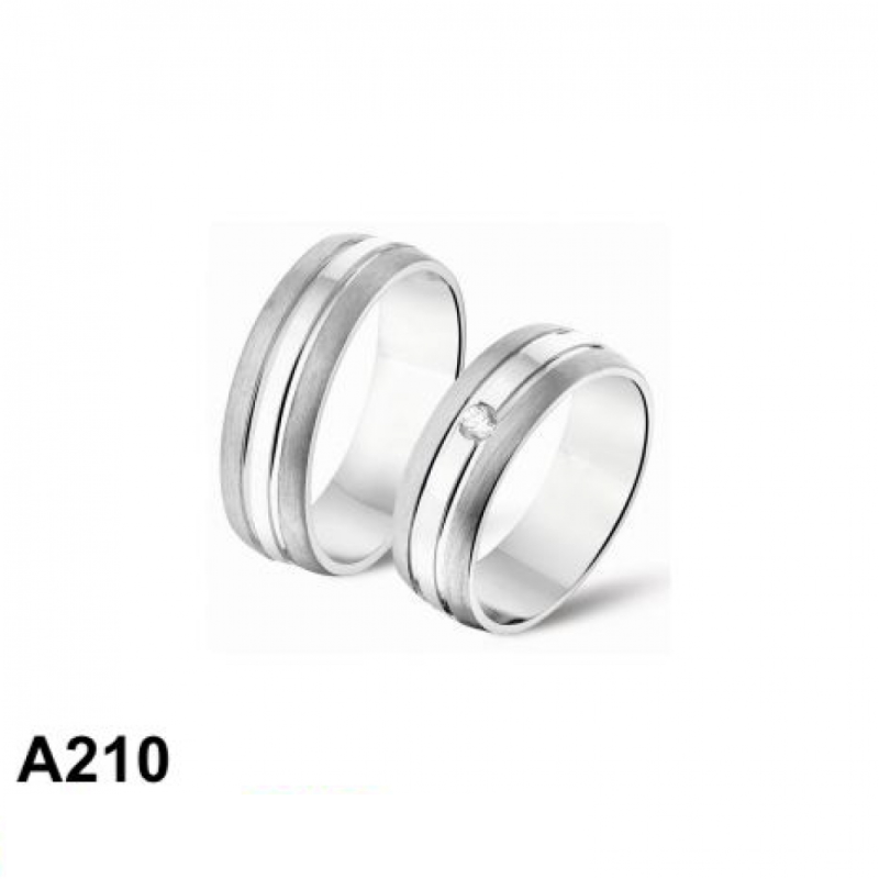 Amorio Ring, zilver gerhodineerd (breedte 6.5mm.)  RING MET ZIRCONIA - 16403