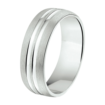 Amorio Ring, zilver gerhodineerd breedte 6.5mm. (maat 20)  GLADDE RING - 16404