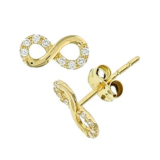 Oorknoppen, 14krt.goud met zirkonia infinity - 18850 Oorknoppen, 14krt.goud met zirkonia infinity - 18850
