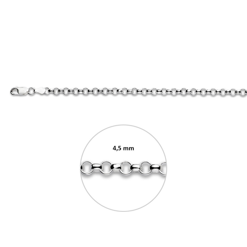 Armband, zilver jasseron 4mm.(lengte: 20cm.) - 16420
