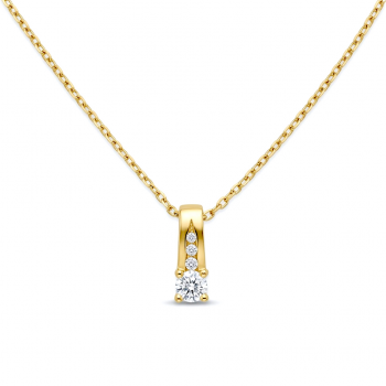 Hanger,14krt.geelgoud met zirconia excl.collier (lengte: 11,5mm.) - 18896