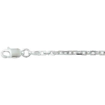 Collier, zilver geslepen ankerschakel 2,2mm.(lengte:50cm.) - 19004 Collier, zilver geslepen ankerschakel 2,2mm.(lengte:50cm.) - 19004
