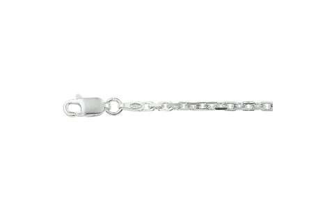 Collier, zilver geslepen ankerschakel 2,2mm.(lengte:50cm.) - 19004
