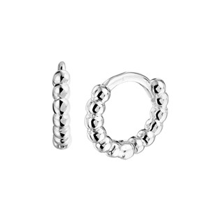 Oorringen, zilver pareldraad (12x3mm.) - 19008 Oorringen, zilver pareldraad (12x3mm.) - 19008