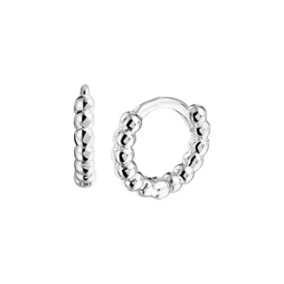 Oorringen, zilver pareldraad (12x3mm.) - 19008 Oorringen, zilver pareldraad (12x3mm.) - 19008