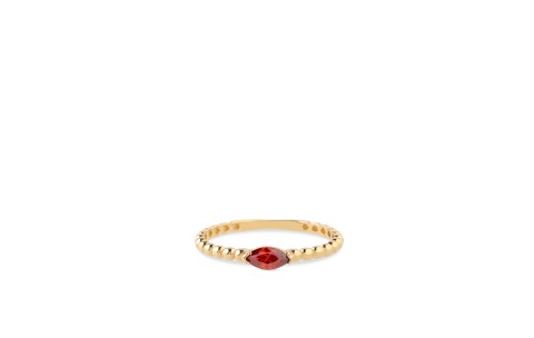 Swing Jewels Ring, 14krt goud met oranje-rood zirkonia 6mm. (maat 54) - 19049