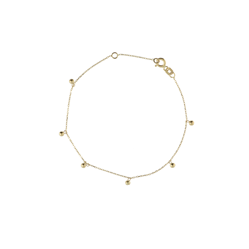 Jackie Armband, 14krt.goud Bubbles (lengte: 17-19cm.) - 19059