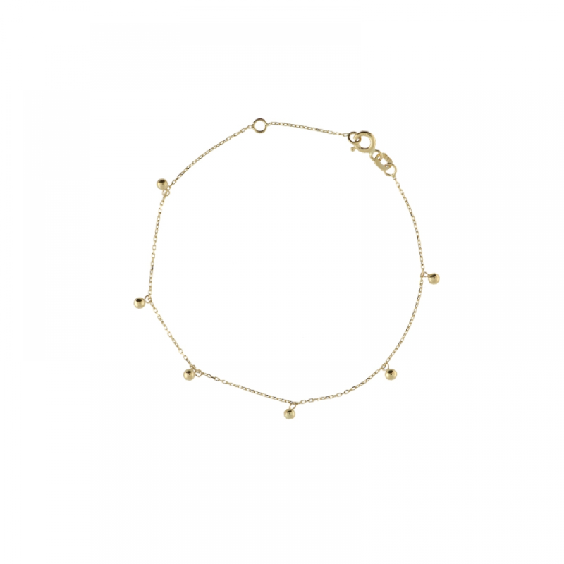 Jackie Armband, 14krt.goud Bubbles (lengte: 17-19cm.) - 19059