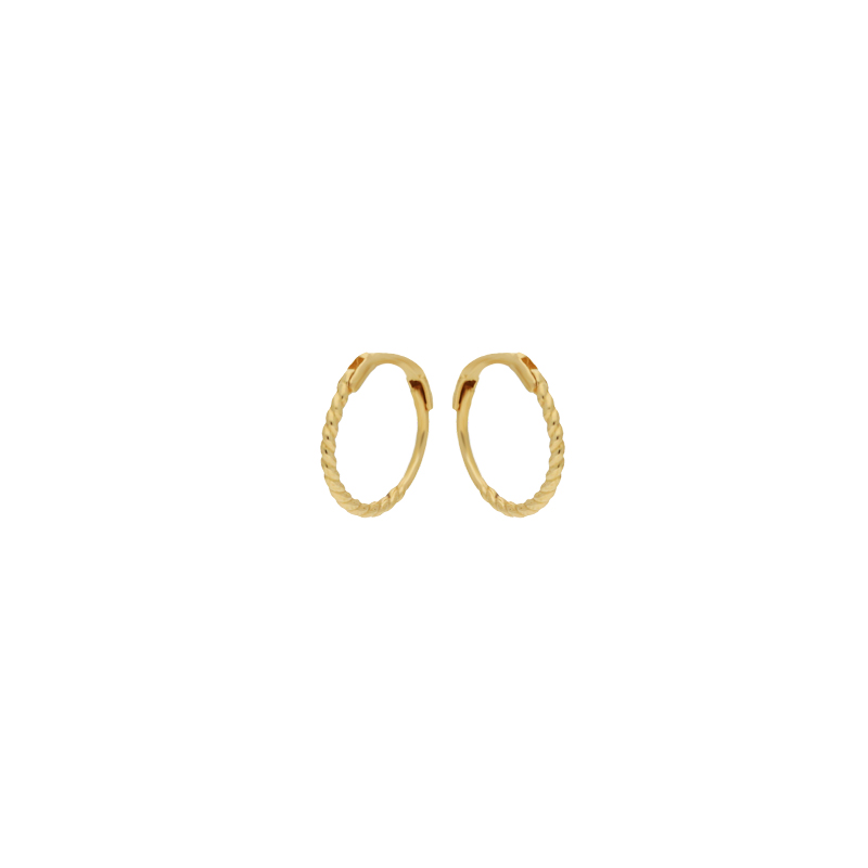 Jackie klap-oorringen, 14krt.goud Twist (10x1mm.) - 19068 Jackie klap-oorringen, 14krt.goud Twist (10x1mm.) - 19068