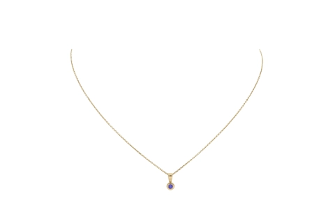 Jackie Hanger, 14krt.goud met saffier (kastje:4mm.) excl.collier - 19088