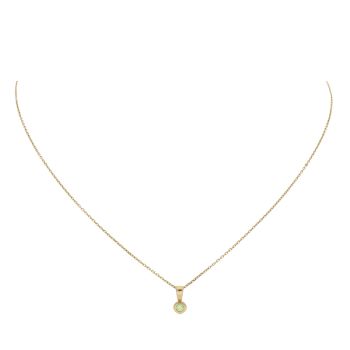 Jackie Hanger, 14krt.goud met peridoot (kastje:4mm.) excl.collier - 19087