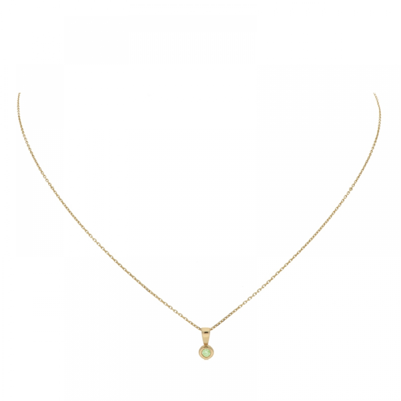 Jackie Hanger, 14krt.goud met peridoot (kastje:4mm.) excl.collier - 19087 Jackie Hanger, 14krt.goud met peridoot (kastje:4mm.) excl.collier - 19087