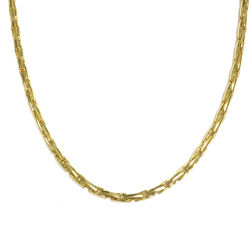 Fjory Collier, 14krt.goud met massief zilveren kern palmier 3mm. (lente:45cm.) - 19108 Fjory Collier, 14krt.goud met massief zilveren kern palmier 3mm. (lente:45cm.) - 19108
